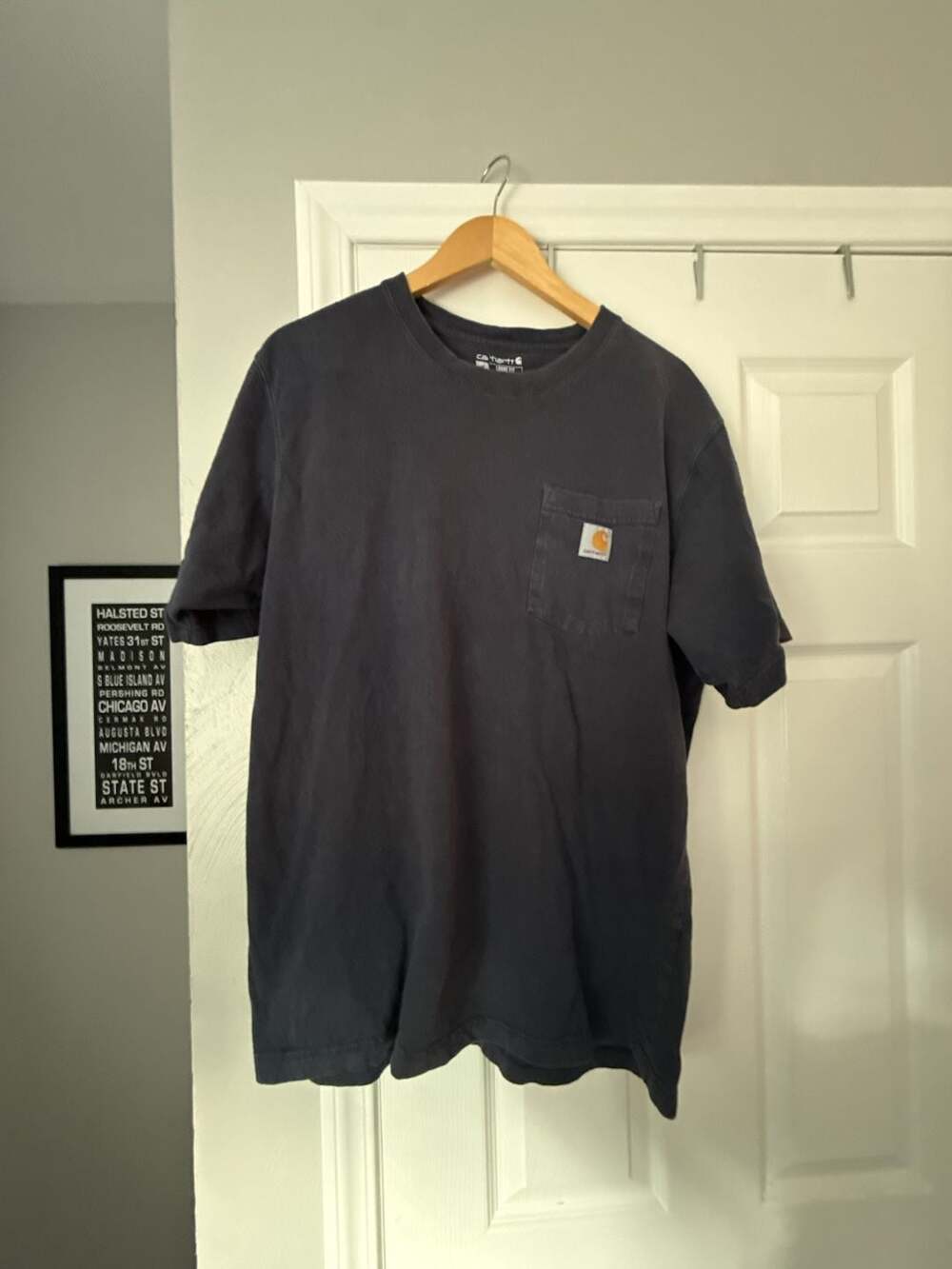 Carhartt K87 Loose Fit Heavyweight Pocket T-Shirt Navy Blue